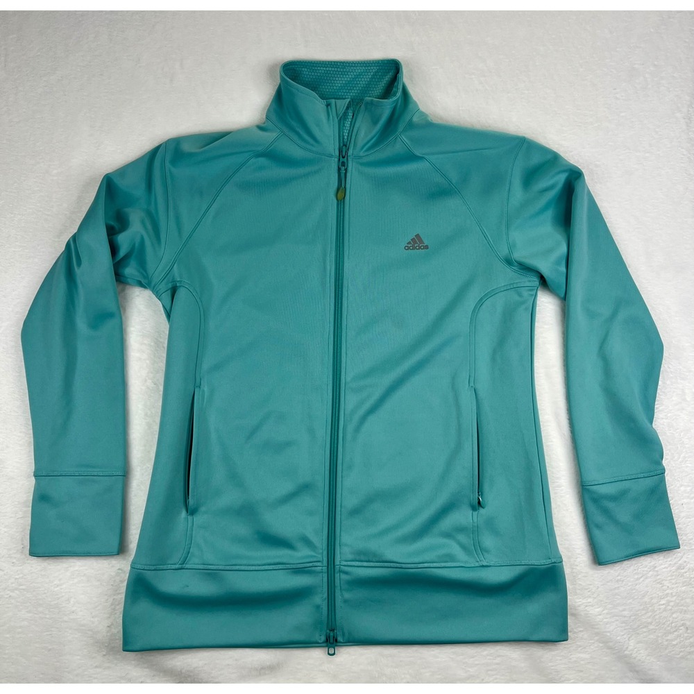 Adidas Women's Full Zip Jacket Medium Teal Athleisure‎ Athletic Activewear